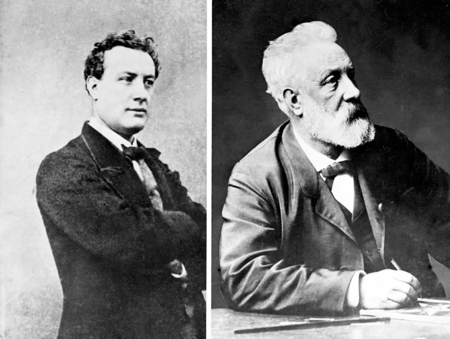 Jules Verne (1828-1905) som ung pioner inden for science fiction og som berømthed lige efter århundredskiftet.
