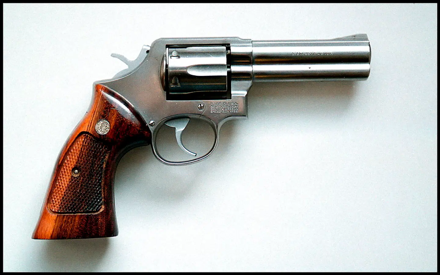 En Smith og Wesson-revolver kaliber .357 Magnum som denne har siden 2017 været i det svenske politis varetægt i forbindelse med Palme-mordet. Arkivfoto.
