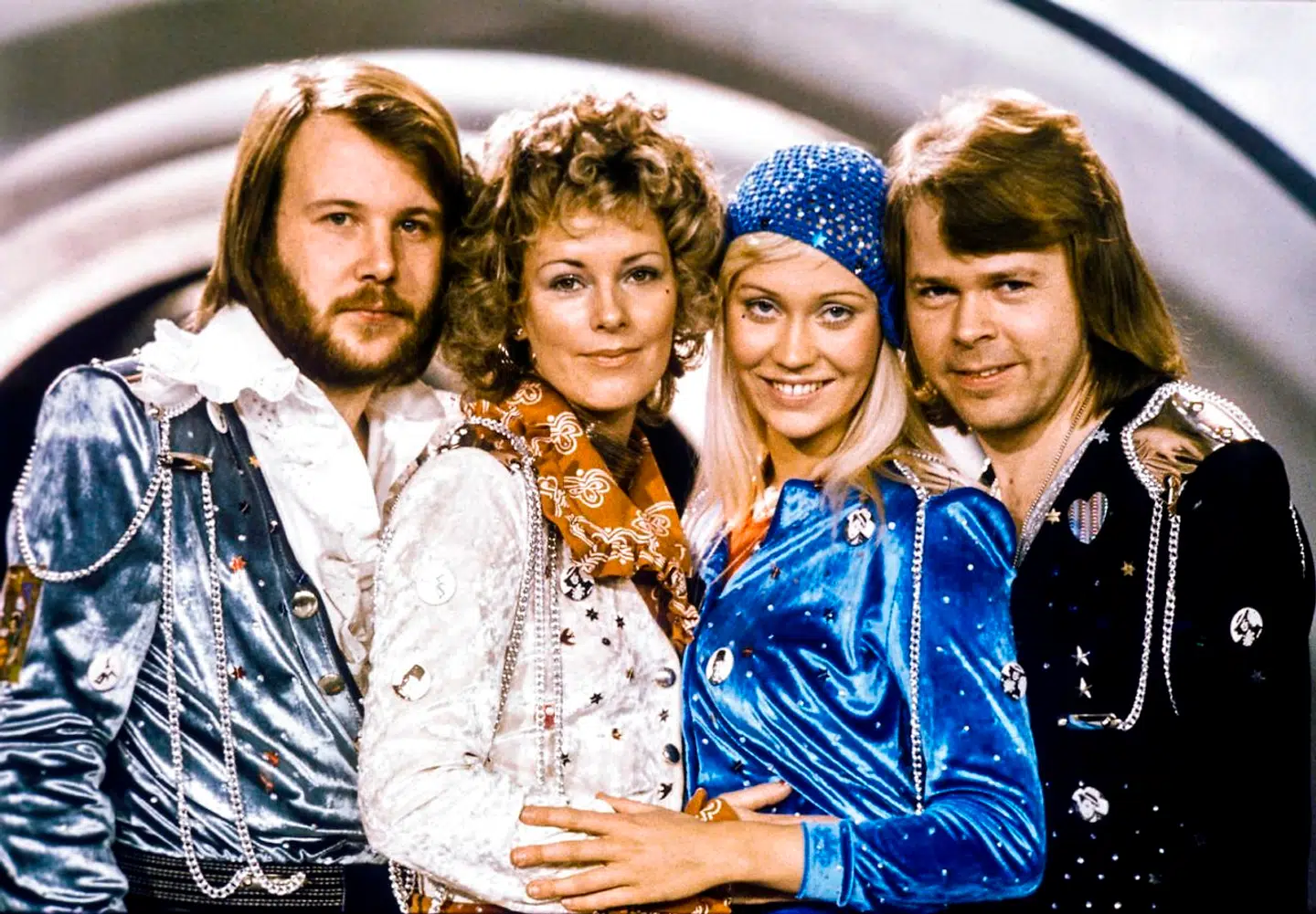 Her ABBA-medlemmerne. Fra venstre: Benny Andersson, Anni-Frid Lyngstad, Agnetha Faltskog og Björn Ulvaeus. De to sidstnævnte var gift i ni år.