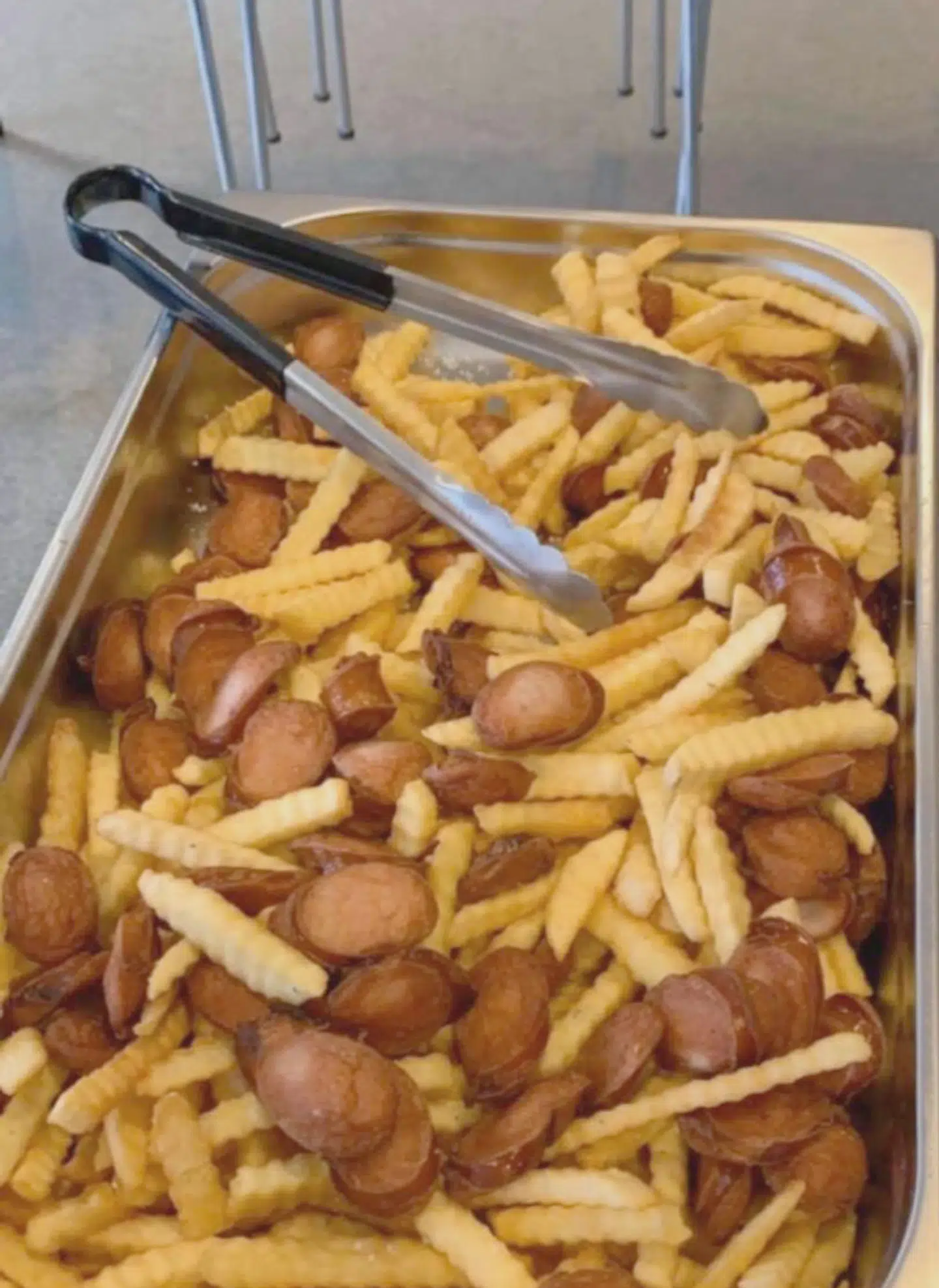 Det er denne pølsemix, Horsens' spillere har fået ifm. en træning i klubben.