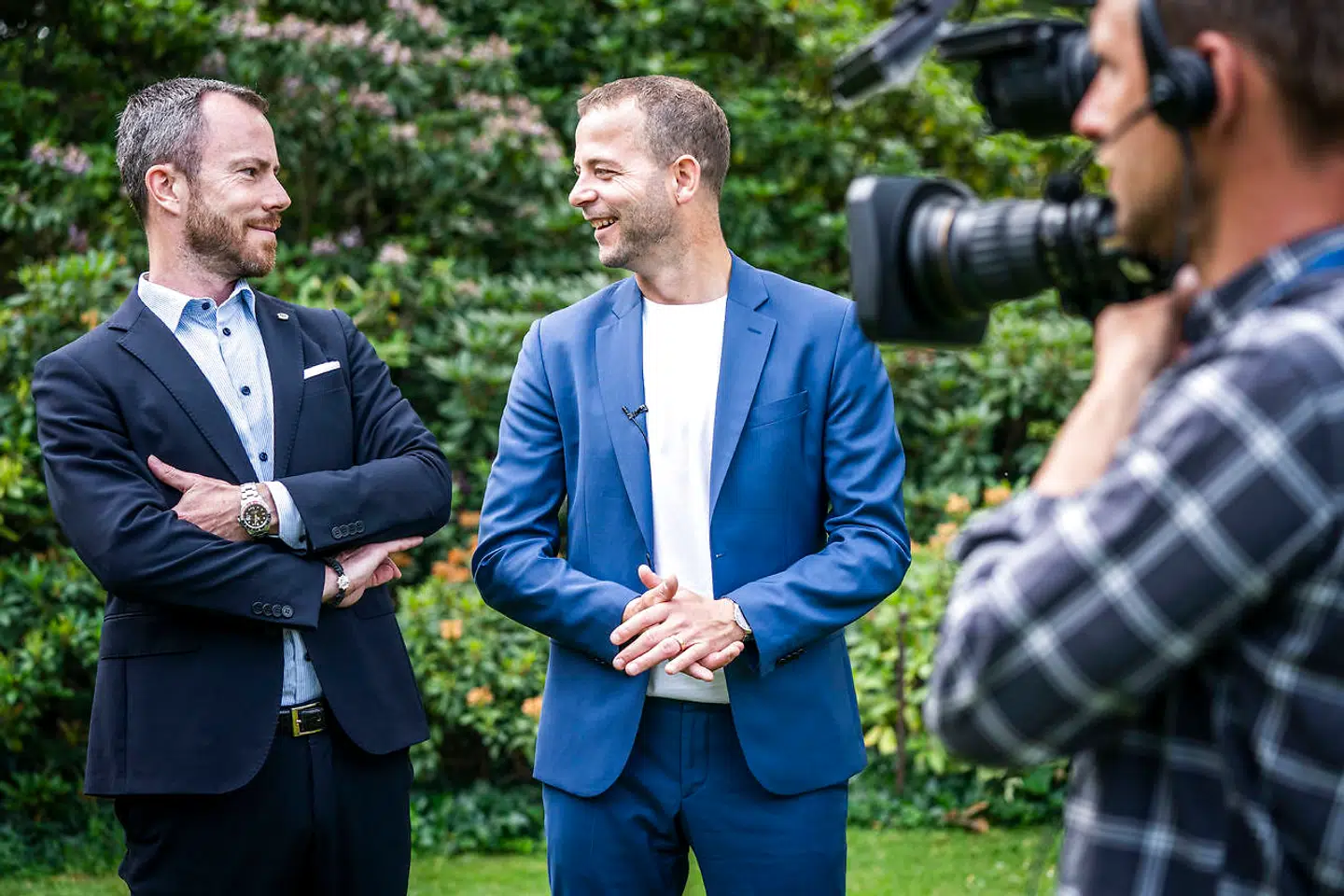 Venstres formand Jakob Ellemann-Jensen og De Radikales formand Morten Østergaard holder fælles pressemøde om udspil til grøn skattereform med CO2-afgift i København, fredag den 19. juni 2020. Foto: Ida Marie Odgaard/Ritzau Scanpix