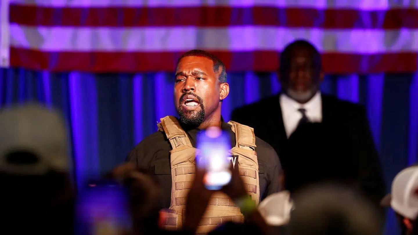 Her taler Kanye West ved det stormøde, han holdt i forbindelse med sin kapagne, som han kører for at blive præsident.