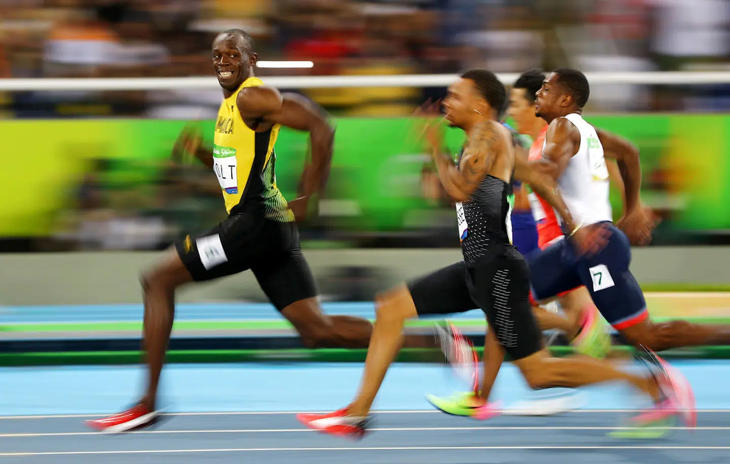 Usain Bolt med den hurtige afslutning under OL 2016.