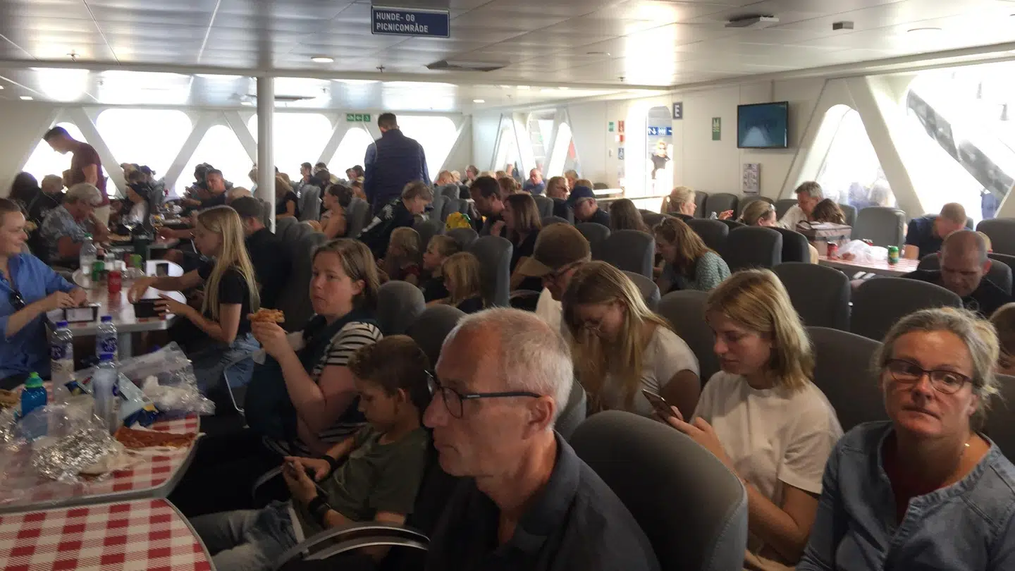 Molslinjen får kritik for at tage for mange mennesker med om bord. Foto: Anna Riis Sprange/Facebook/Privat.