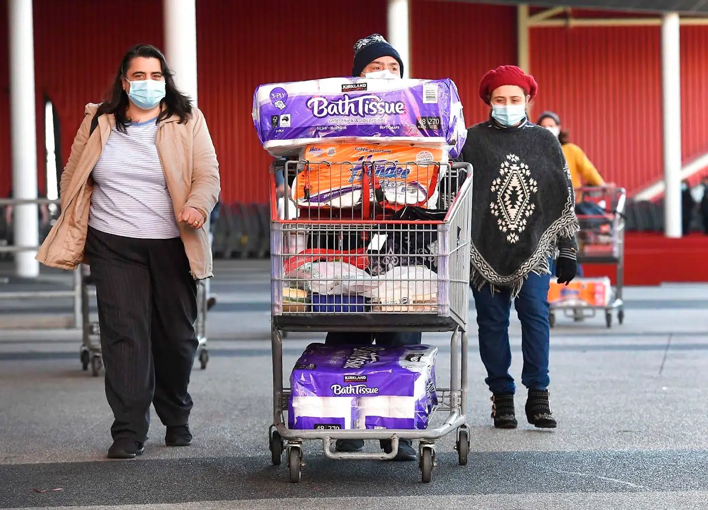 Der blev købt toiletpapir i stor stil i et Cosco-supermarked i Melbourrne.