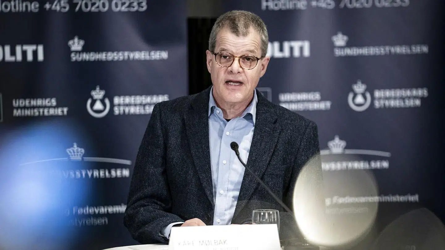 Kåre Mølbak, direktør i Statens Serum Institut, taler til pressebriefing i Egtveds Pakhus 20. april 2020.