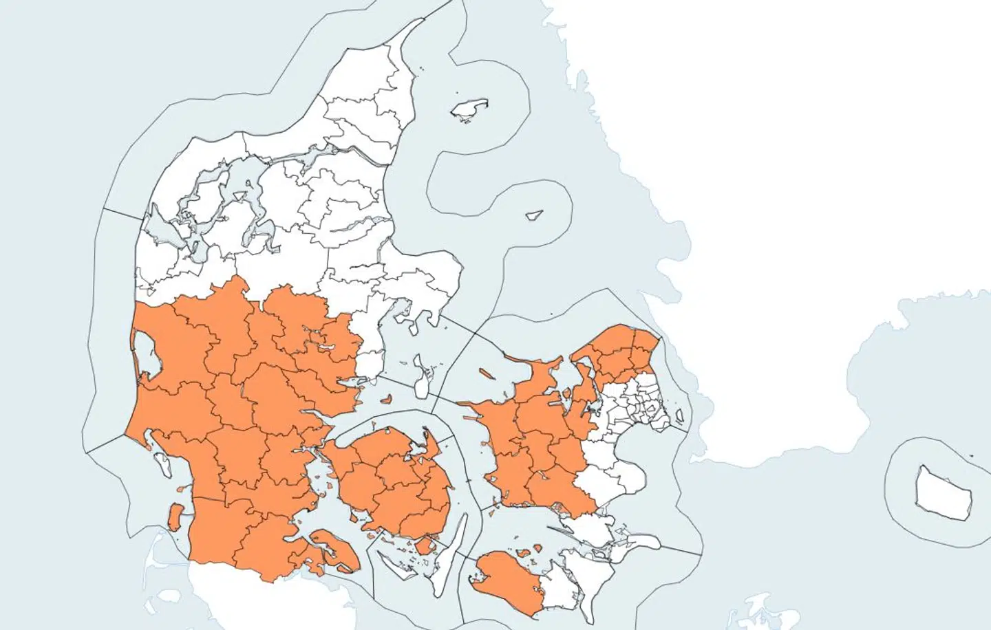 Sådan rammer hedebølgen landet.