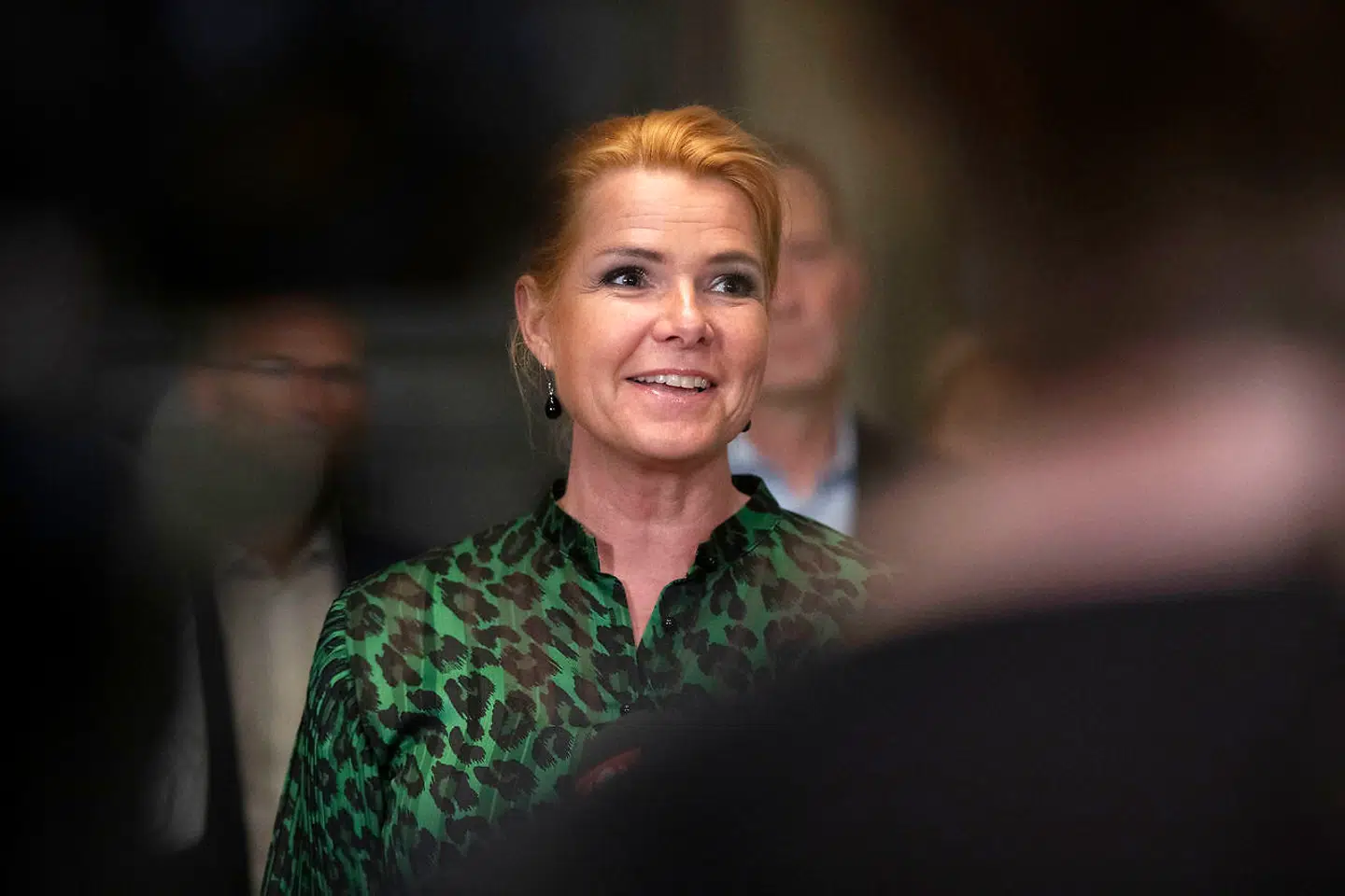 Inger Støjberg (Venstre) Folketingets partier efter forhandlingerne om næste fase af genåbningen, den såkaldte fase 4, i Landstingssalen på Christiansborg, fredag den 14. august 2020.. (Foto: Thomas Sjørup/Ritzau Scanpix)