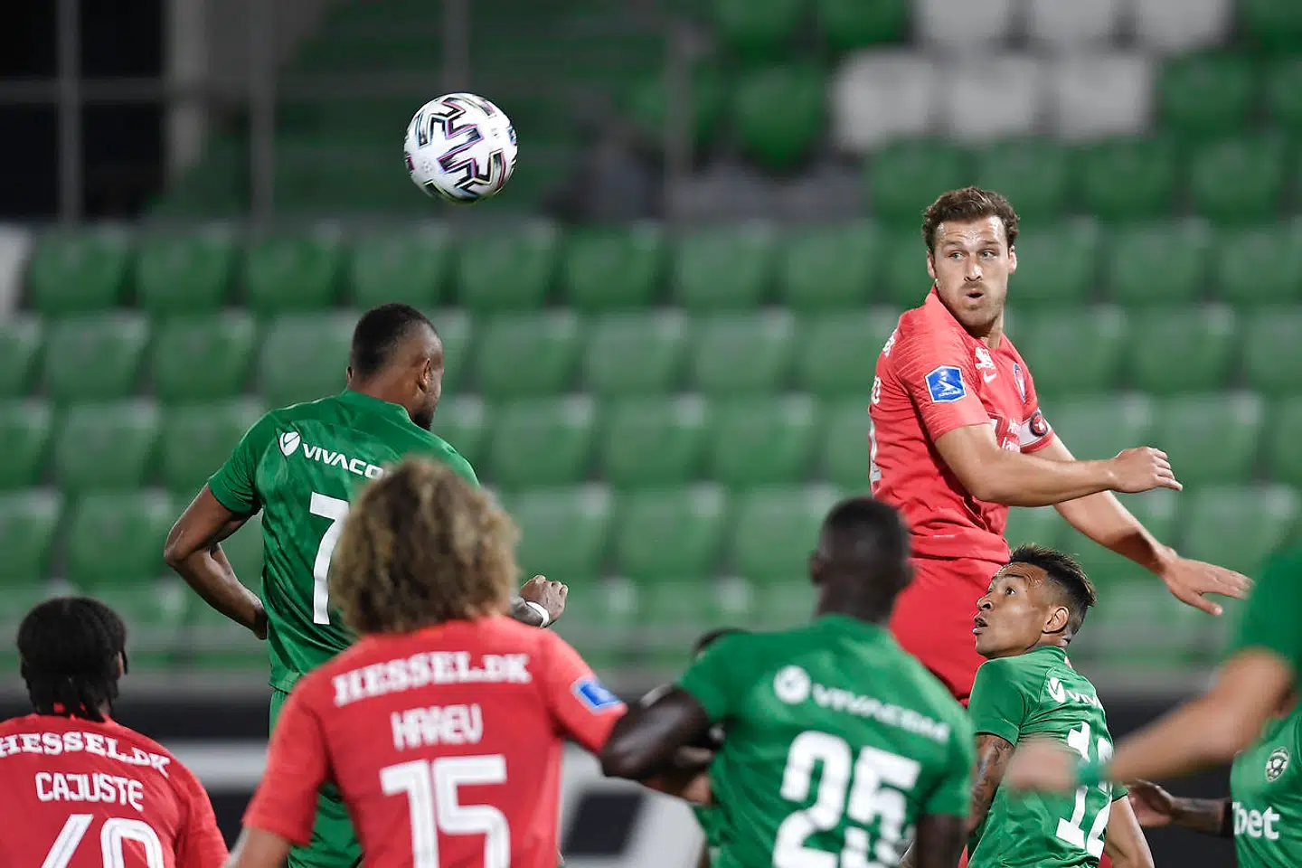 Erik Sviatchenko vs Alex Menezes Santana Champions League kvalifikationskamp PFC Ludogorets - FC Midtjylland på Ludogorets Arena i Razgrad Bulgarien onsdag den 26. august 2020