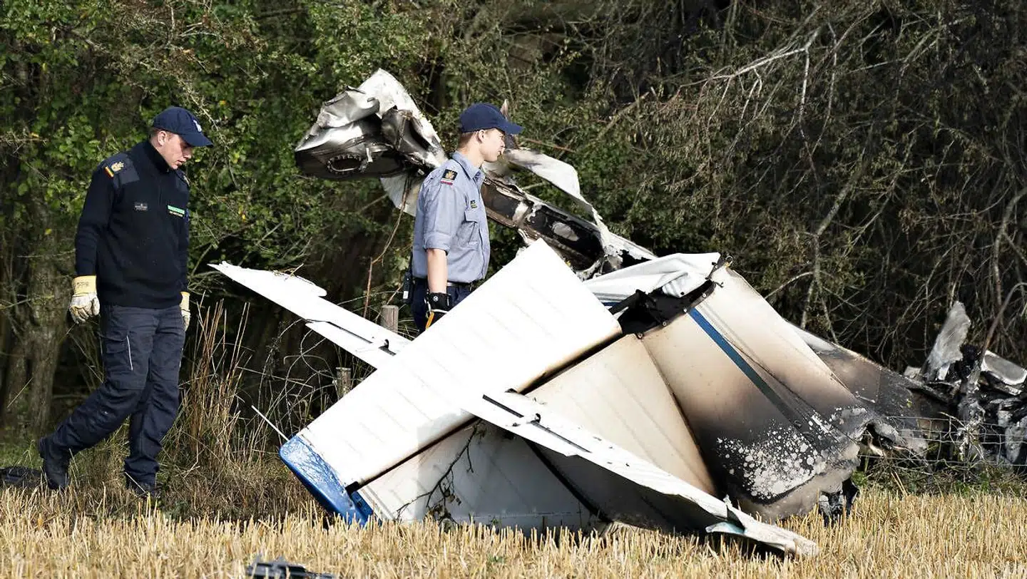 Fly styrtet ned på Fur. (Foto: Henning Bagger/Ritzau Scanpix)
