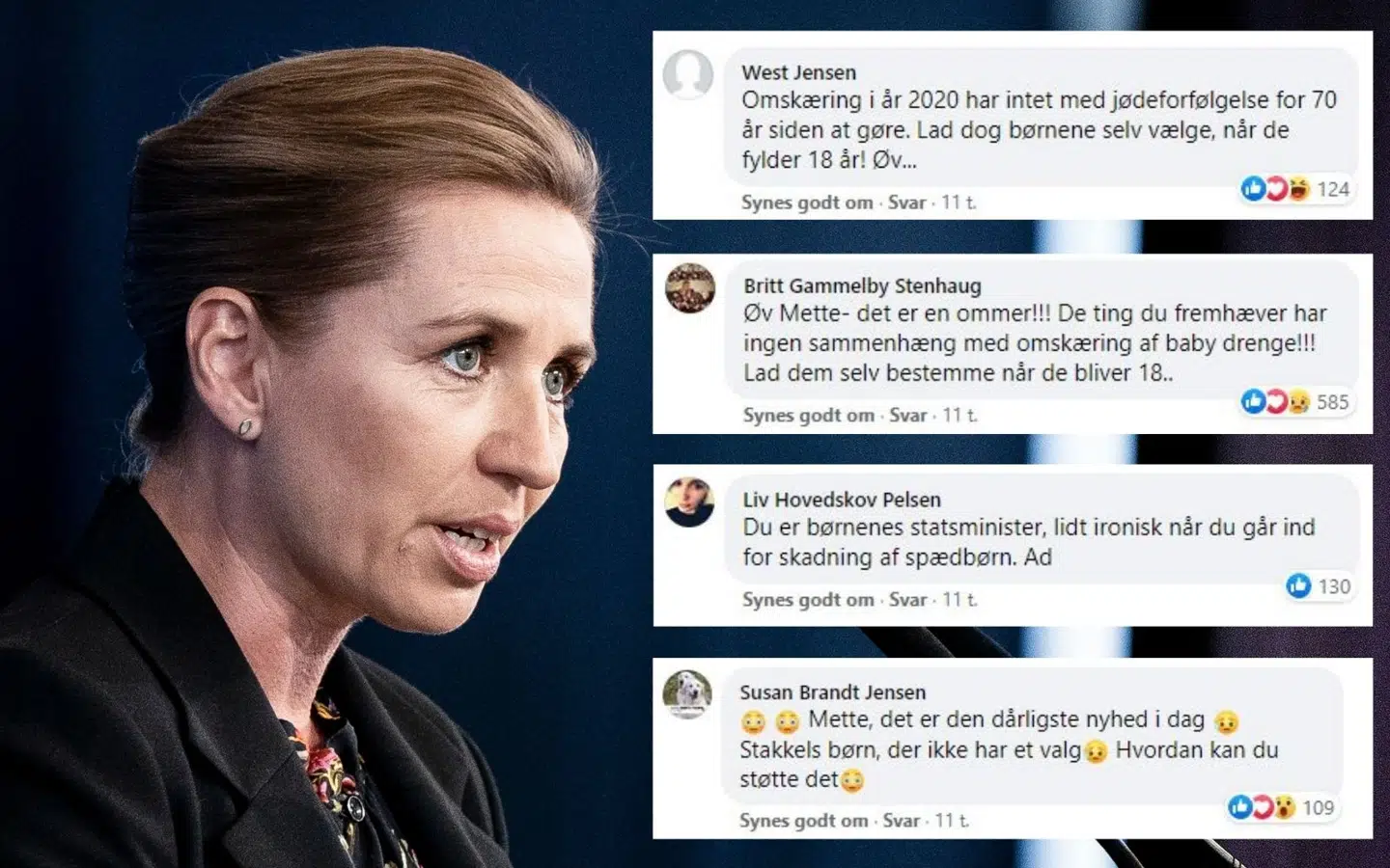 Mette Frederiksen er blevet voldsomt upopulær efter hun har afslået at forbyde omskæring af jødiske og muslimske drengebørn.