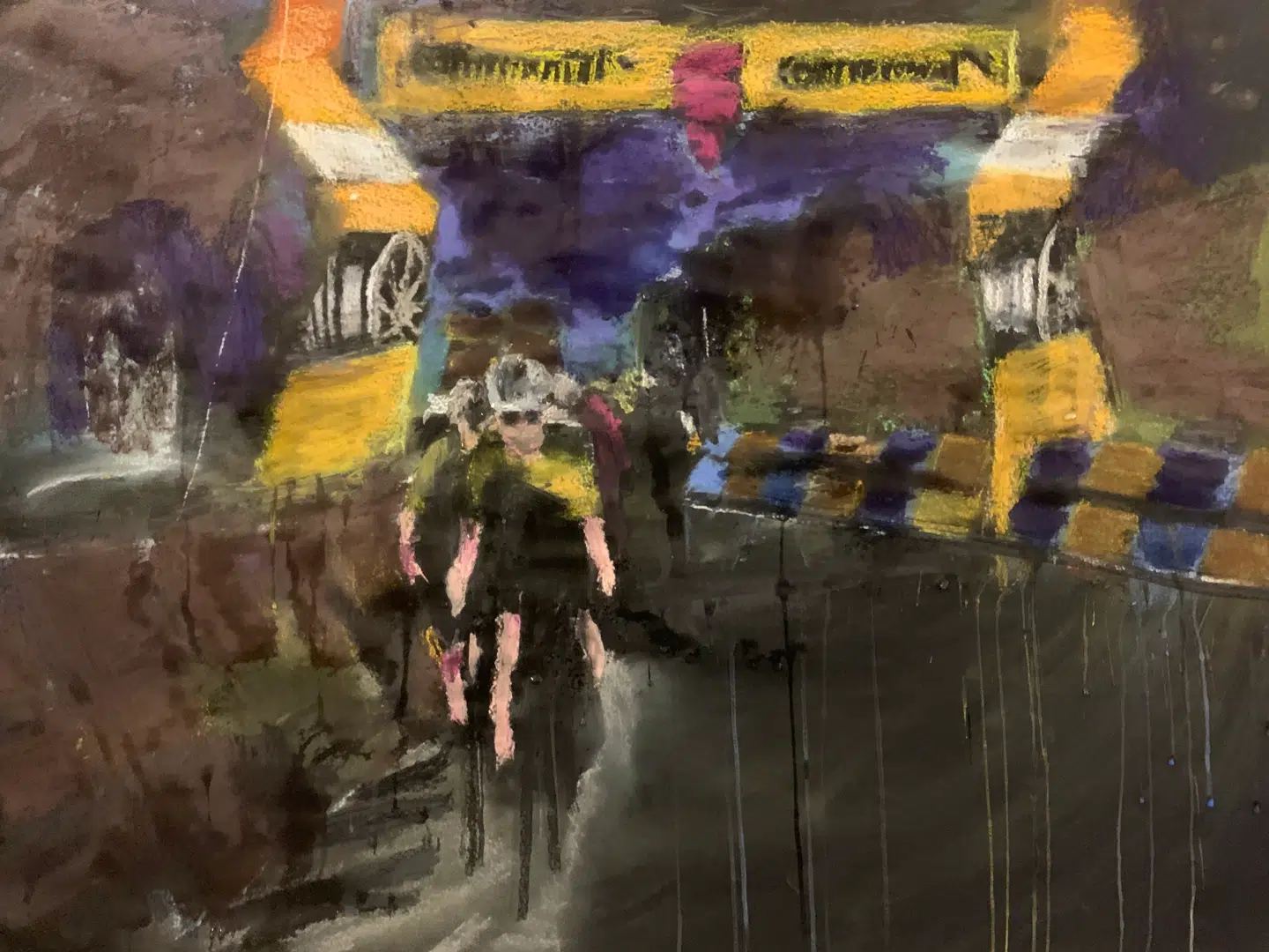 Christopher Juul Jensen er midt i årets Tour de France og den boble, rytterne lever i undervejs. Han er en af feltets bedste hjælperyttere og har allerede hjulpet sin kaptajn i den gule førertrøje. Tegning: Erik A. Frandsen