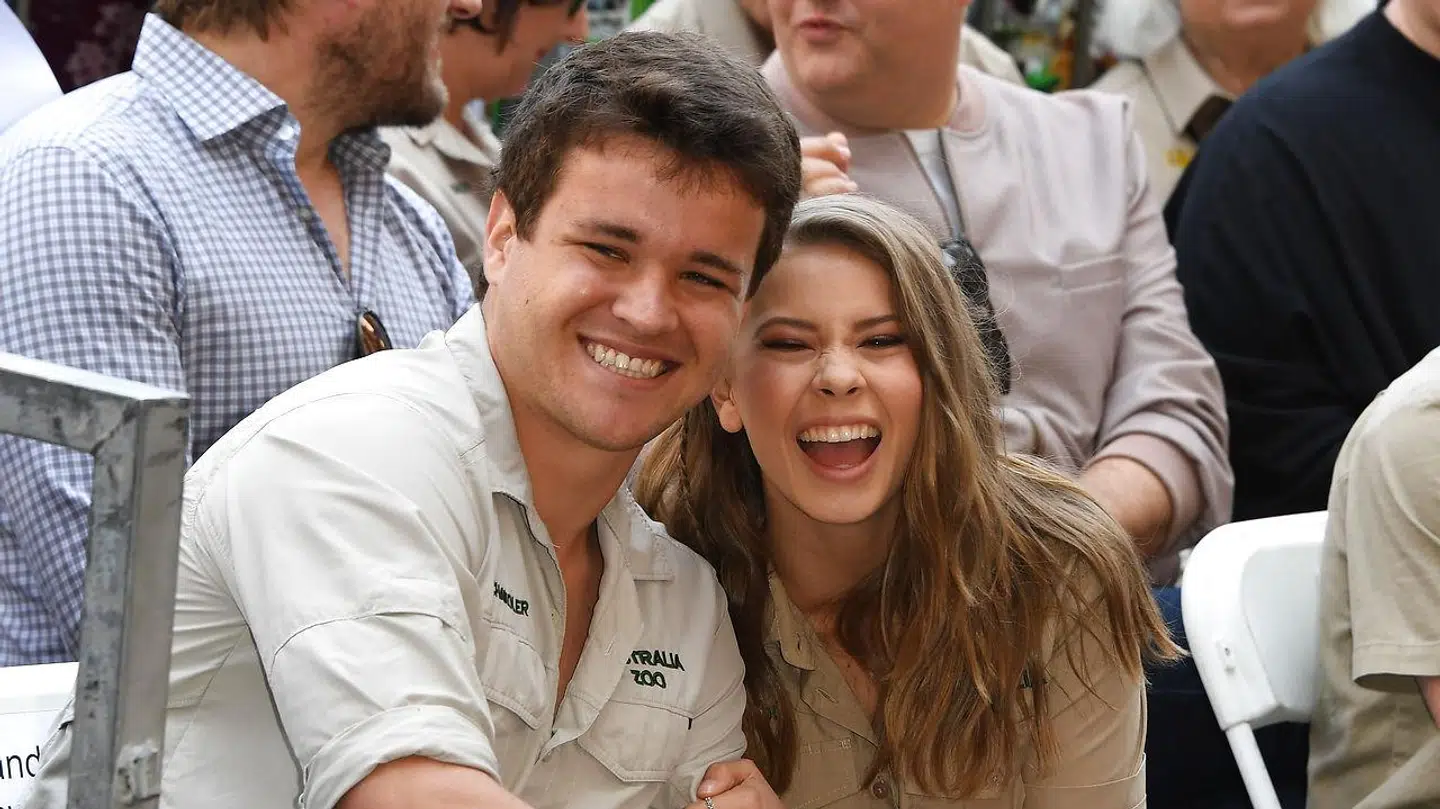 Her ses Chandler Powell og Bindi Irwin, inden de blev gift.