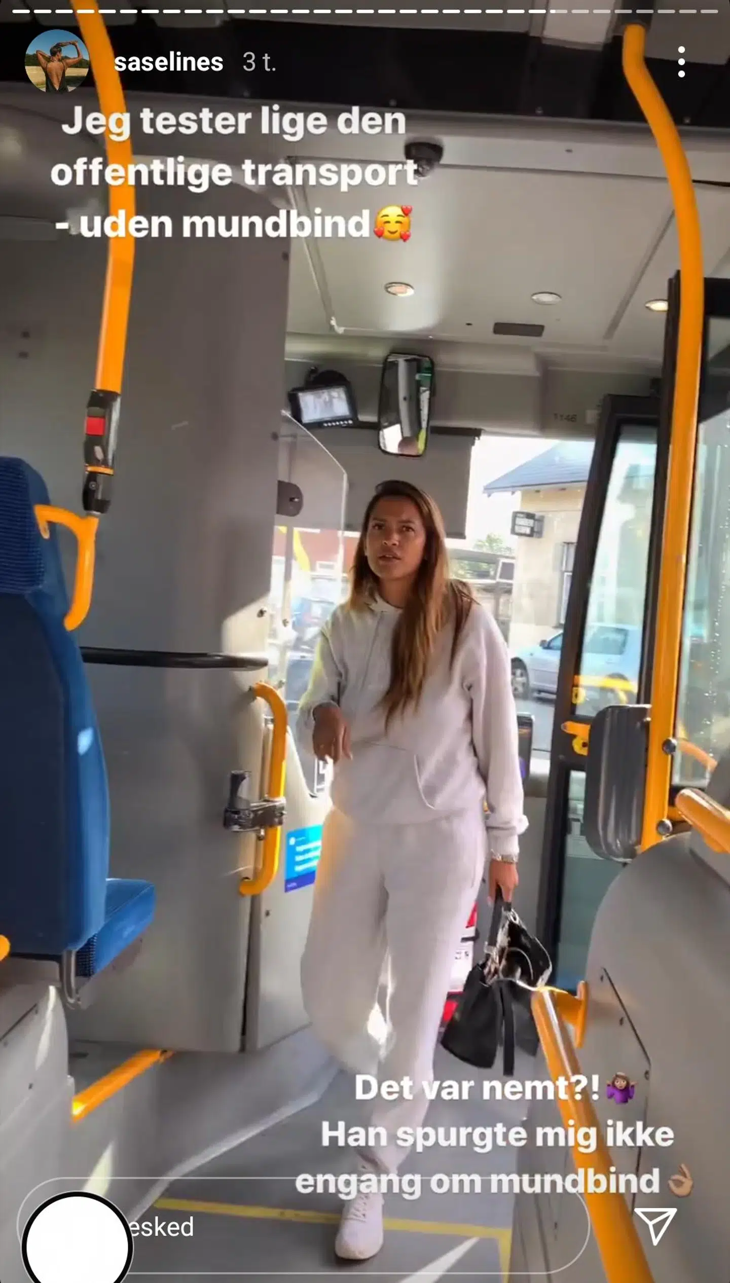 Det var et billede som det her, Saszeline Dreyer slog op på sin Instagram.