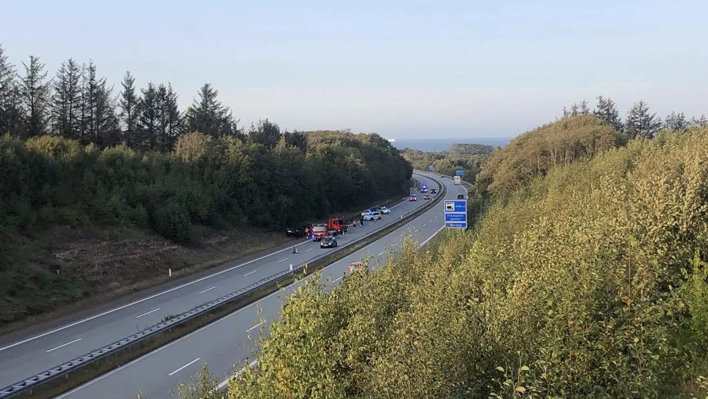 Billede fra ulykken på E45.