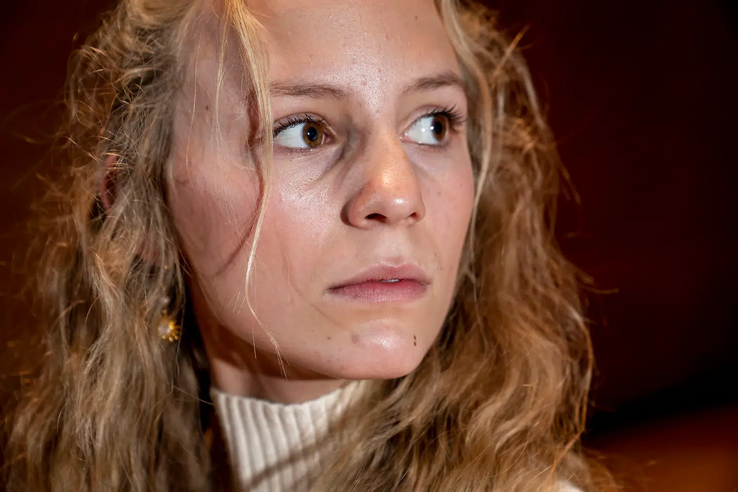 Flora Ofelia Hofmann Lindahl under pressemøde på DR Dramas serie i efteråret: 'Ulven kommer', i DR Koncerthuset i København, tirsdag 22. september 2020.