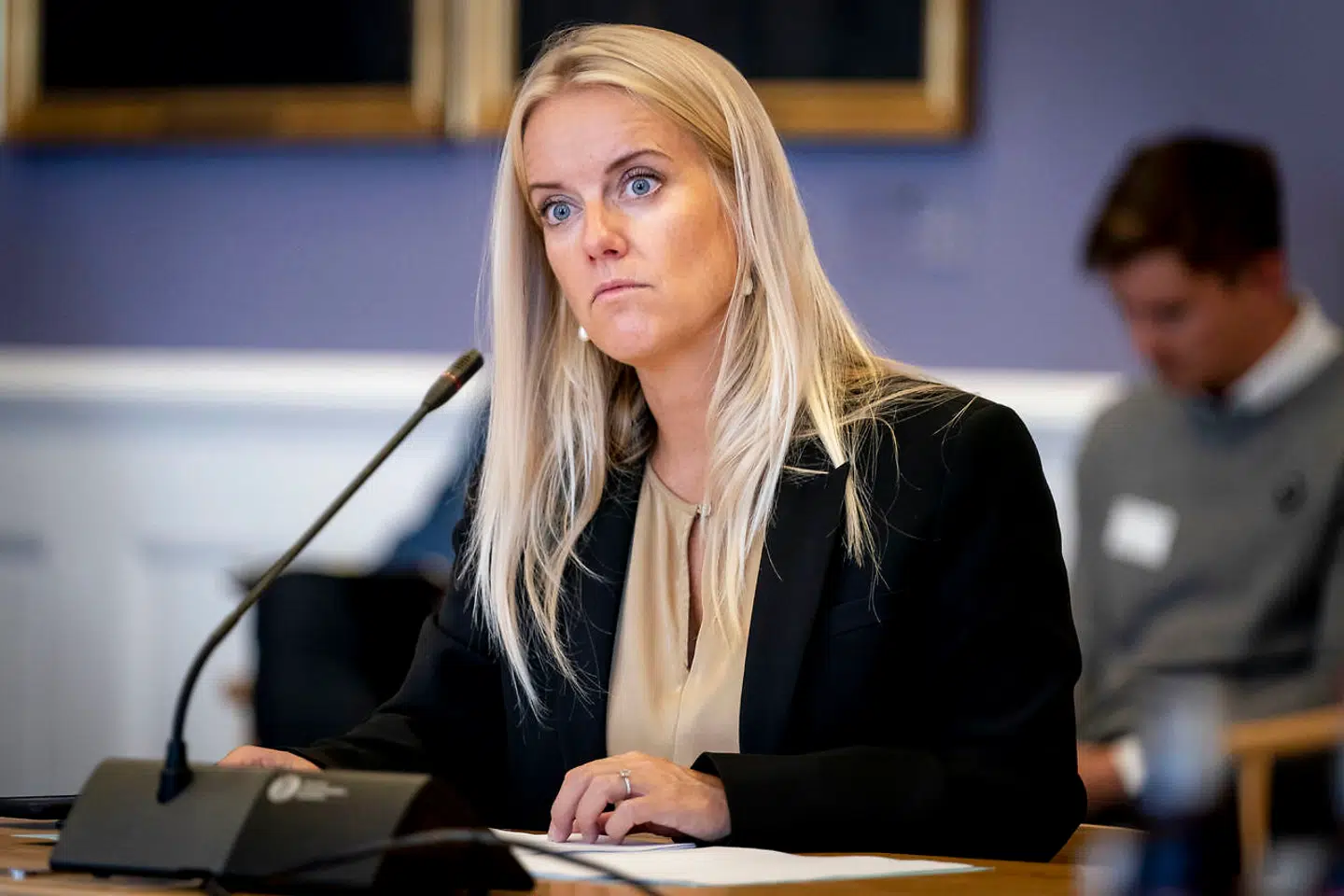 Pernille Vermund (NB) under samråd med forsvarsministeren om Forsvarets Efterretningstjeneste på Christiansborg i København, onsdag den 23. september 2020. Samrådsspørgsmålene er stillet af Enhedslisten.