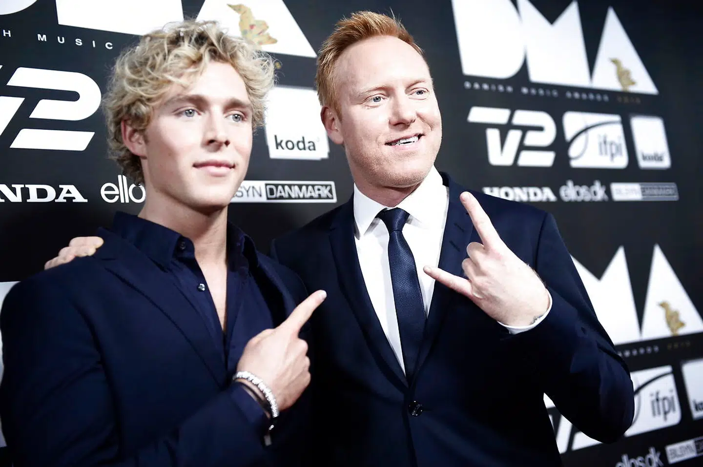 I 2015 var Anders Breinholt og Christopher værter til Danish Music Awards. Her fotograferet på den røde løber før showstart.