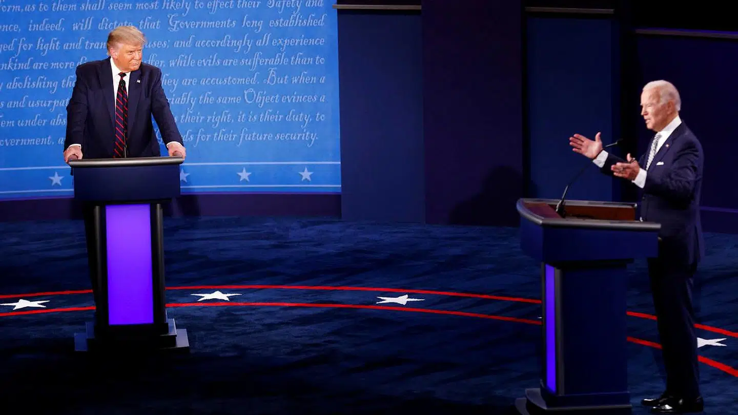 Donald Trump og Joe Biden i debat natten til onsdag.