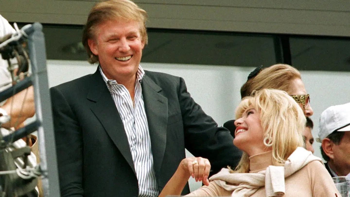 Ivana og Donald Trump har bevaret kontakten efter skilsmissen. Her ses de i 1997 til finalen i US Open.