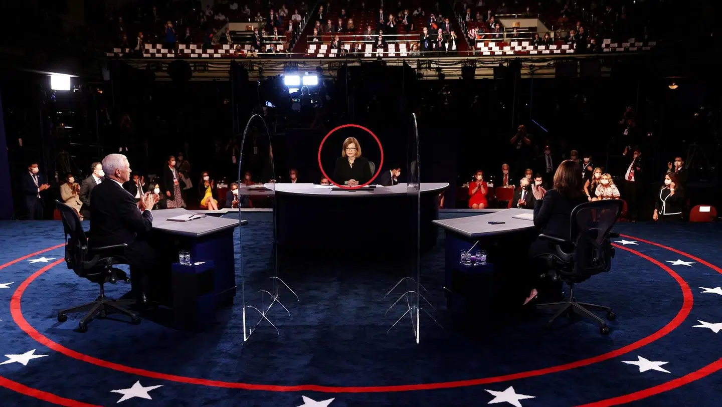 Vicepræsident-debattens moderator, Susan Page møder hård kritik for sin rolle.