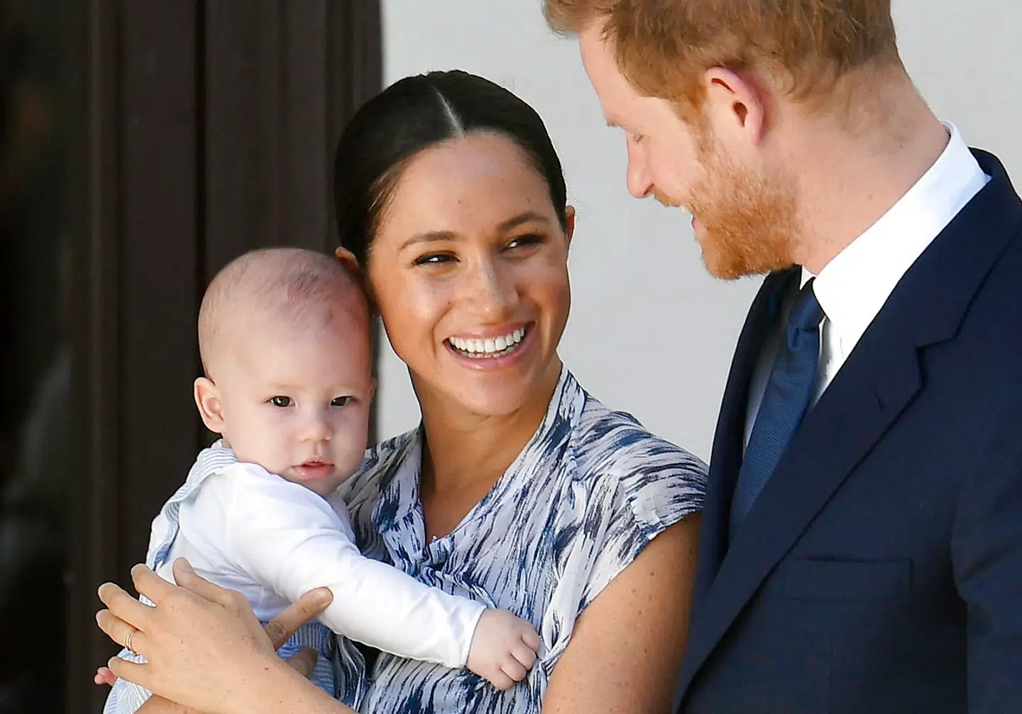 Prins Harry, hertuginde Meghan og deres søn, Archie.