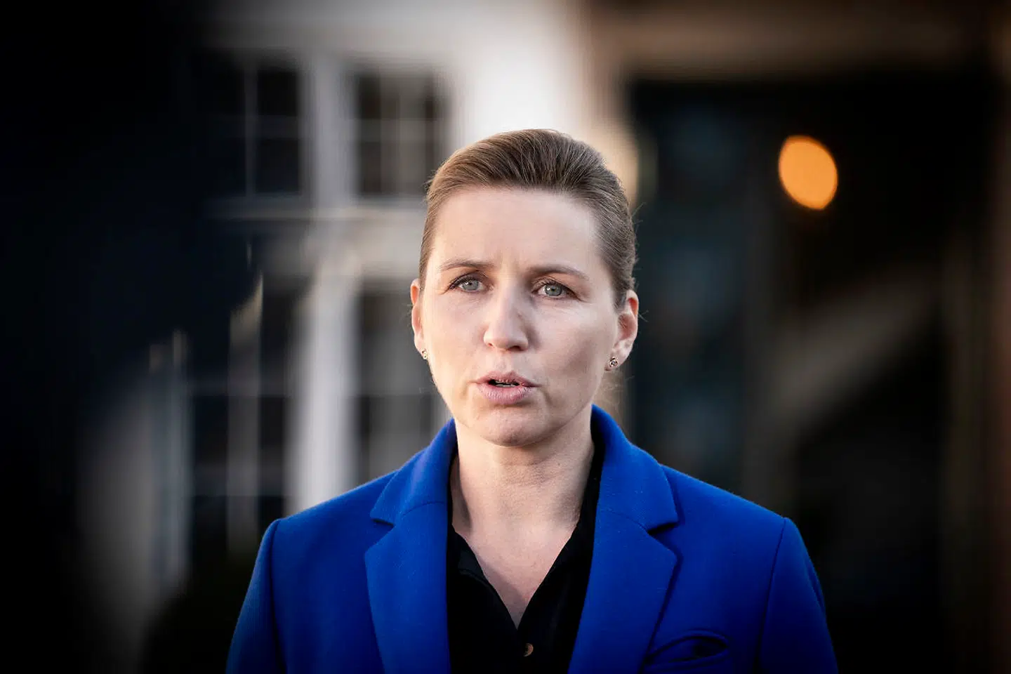 Doorstep med Statsminister Mette Frederiksen på Marienborg, søndag den 8 november 2020