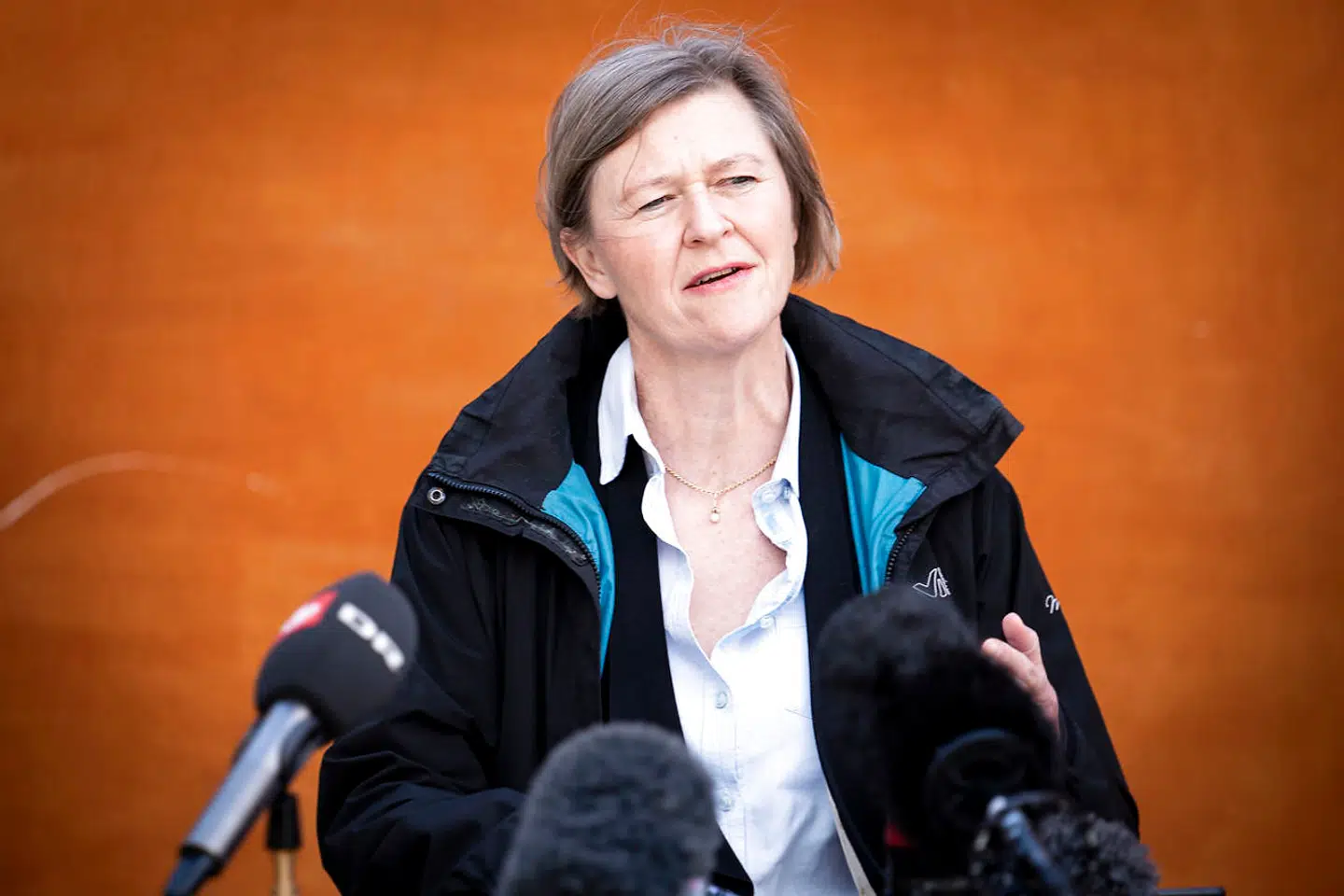 Alternativets Josephine Fock til doorstep om ny grøn boligaftale i Transport- og Boligministeriet i København, tirsdag den 19. maj 2020. Ritzau Scanpix.