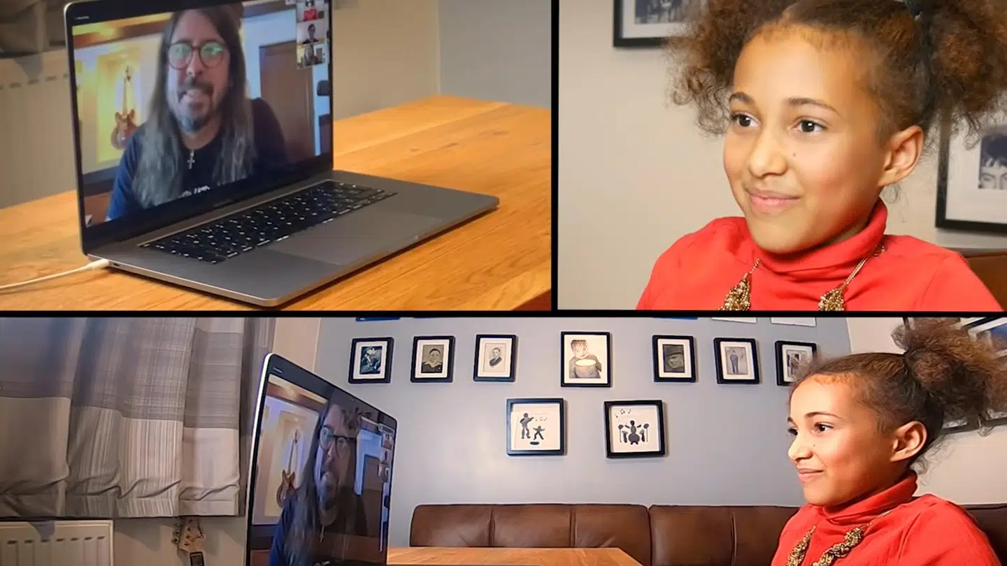 Dave Grohl i videochat med 10-årige Nandi Bushell.