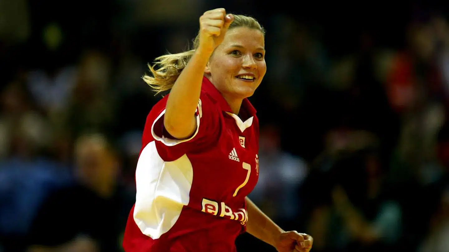 Christina Roslyng under EM i håndbold i 2002.