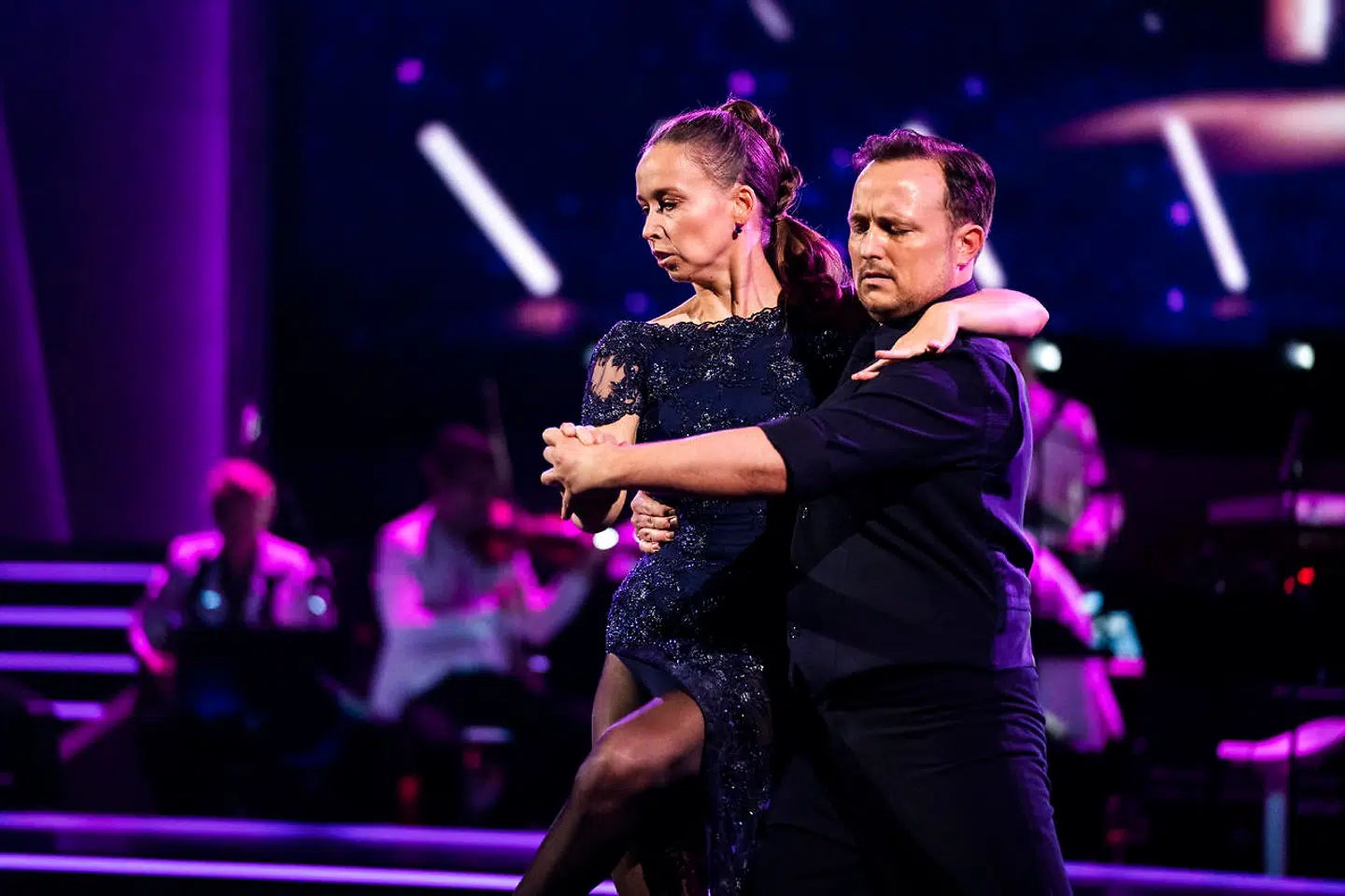 Merete Mørkedahl og Thomas Evers Poulsen ved lørdagens semifinale.