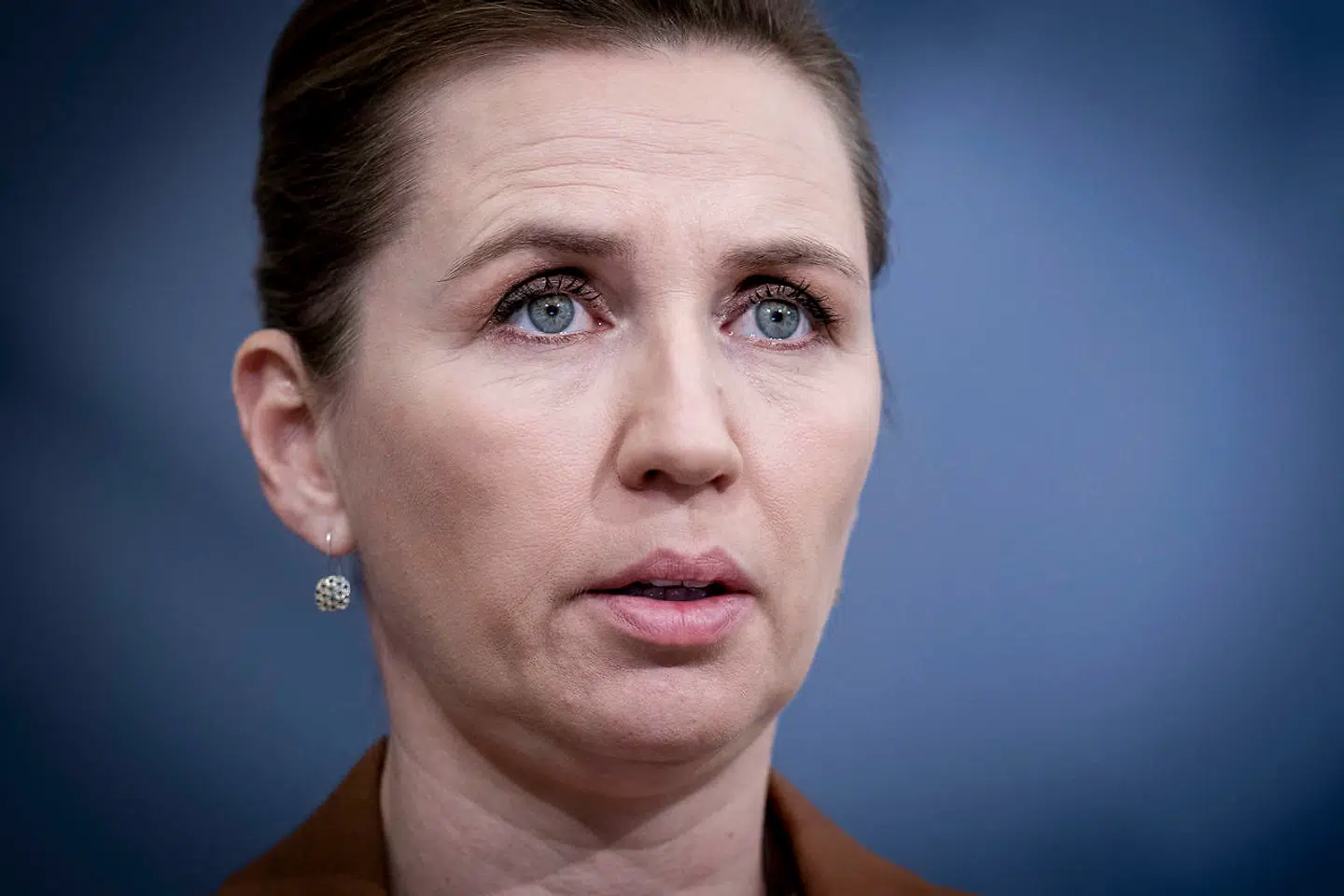 Statsminister Mette Frederiksen udtalte på et pressemøde 4. november, at alle mink i Danmark skulle aflives, efter der var fundet en farlig corona-variant i mink, som havde spredt sig til mennesker. (Foto: Liselotte Sabroe/Scanpix 2021)
