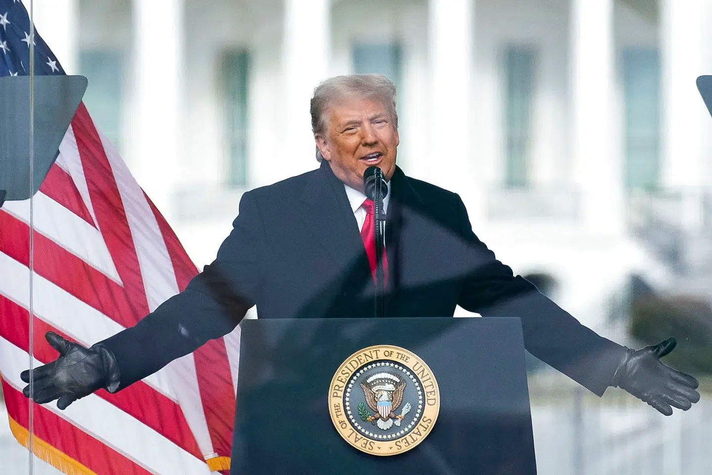 Donald Trump talte til demonstranterne i onsdags og er under anklage for at have opildnet til urolighederne.