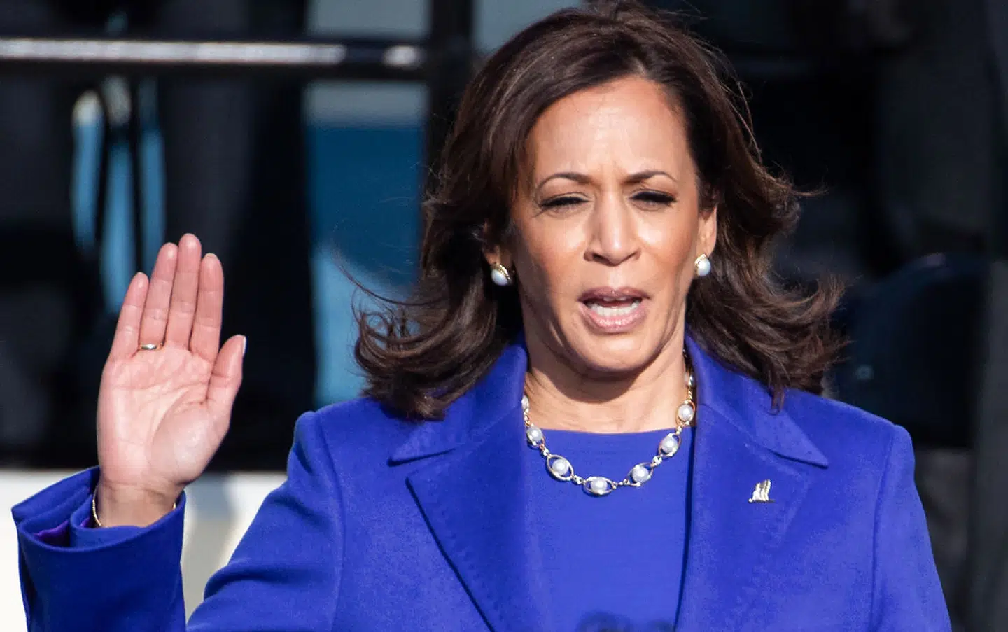 Kamala Harris under indsættelsesceremonien.