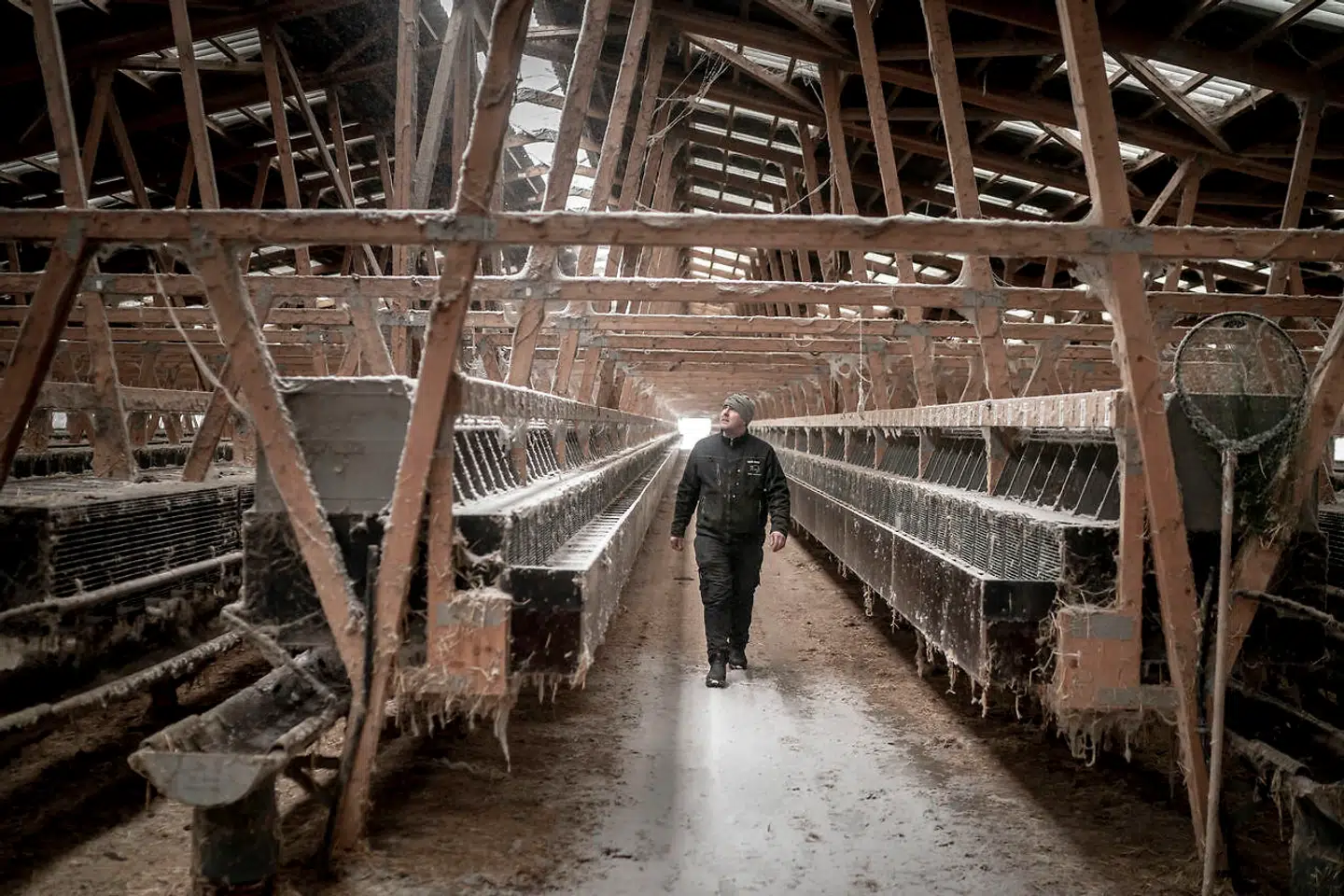 Tidligere minkavler Martin From på sin tomme minkfarm.