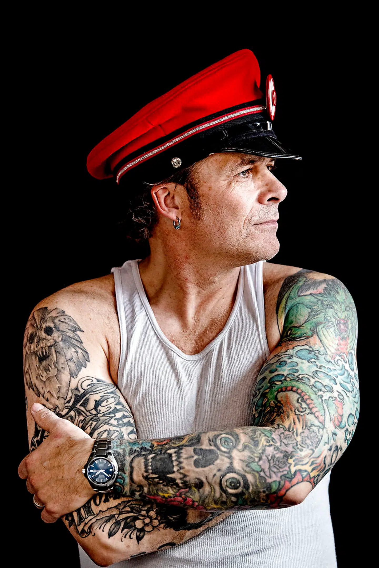 60-årige Mike Tramp er glad for sine mange tatoveringer.