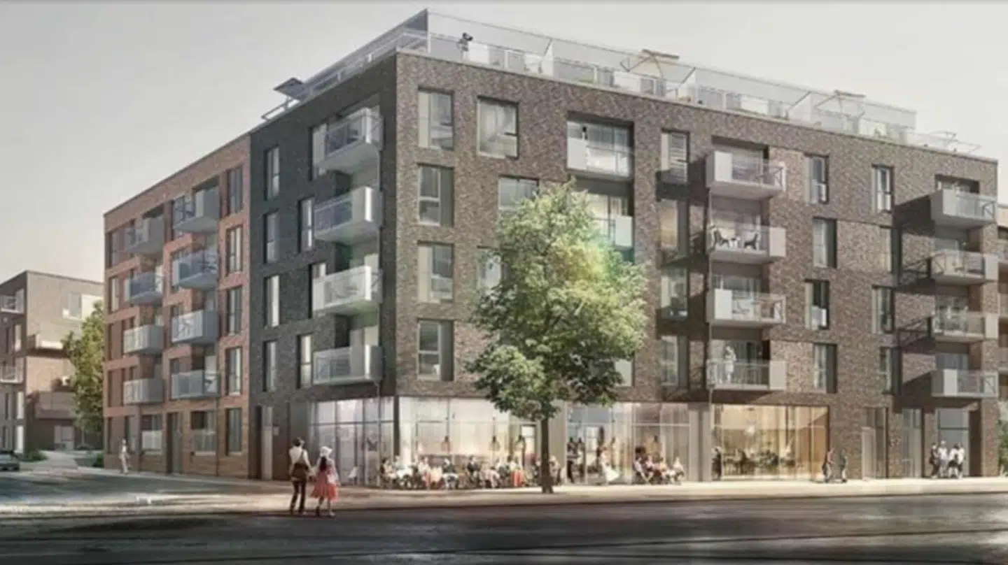 Her viser det det bud på billede af det kommende byggeri på Lilli Gyldenkildes Torv i Horsens, byrådet i Horsens tilbage i 2017 fik tilsendt fra Arkitema og var med til at byggeriet blev vedtaget. Foto: Arkitema