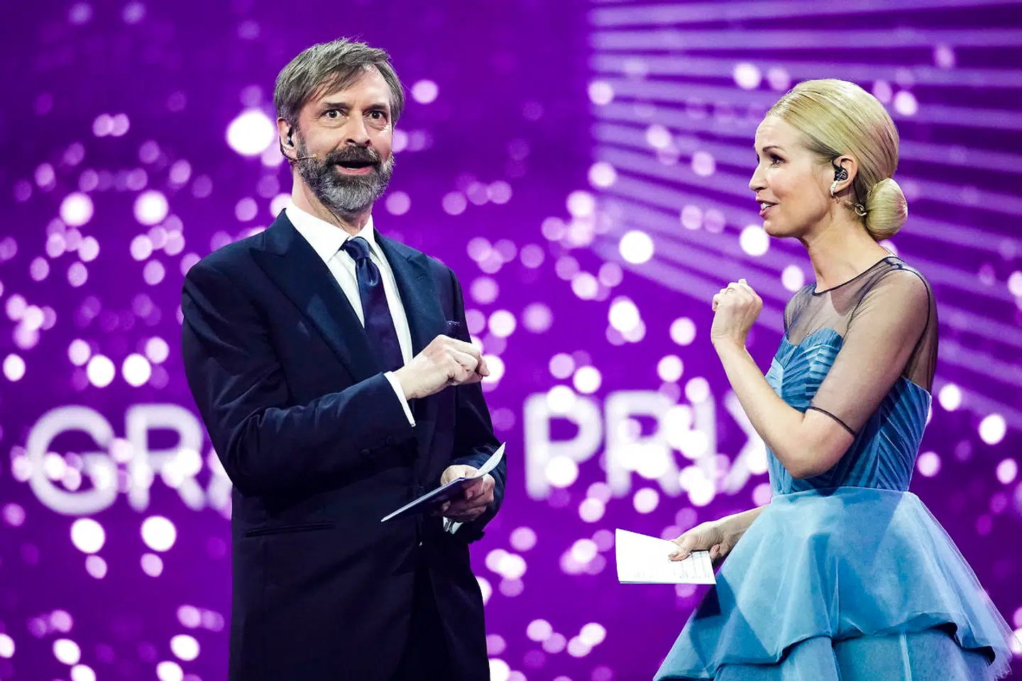 Værterne Tina Müller og Martin Brygmann.