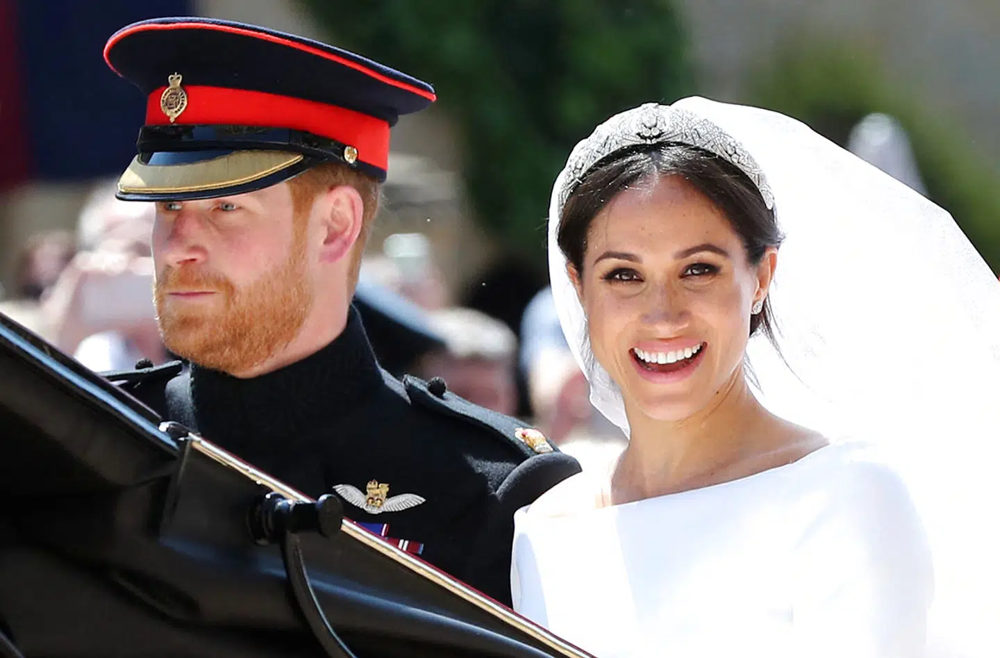 Harry og Meghan på deres bryllupsdag i 2018.