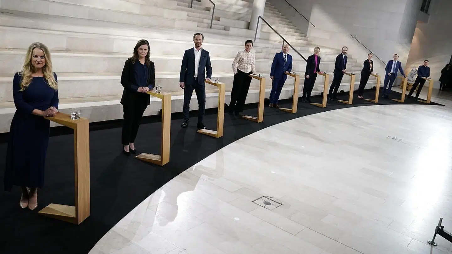 Lederne fra Folketingets partier debatterer coronakrisen på årsdagen for første nedlukning, på Statens Museum for Kunst i København, torsdag den 11. marts 2021.