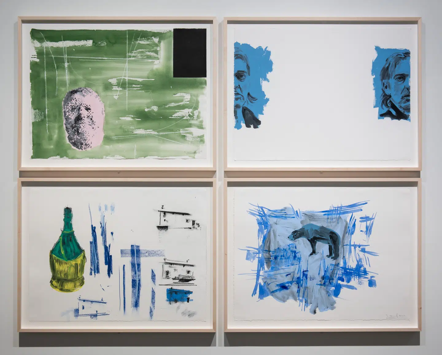 På trods af den henkastede stil er der i alle udstillingens værker tale om stringente »undersøgelser« af maleriets natur.