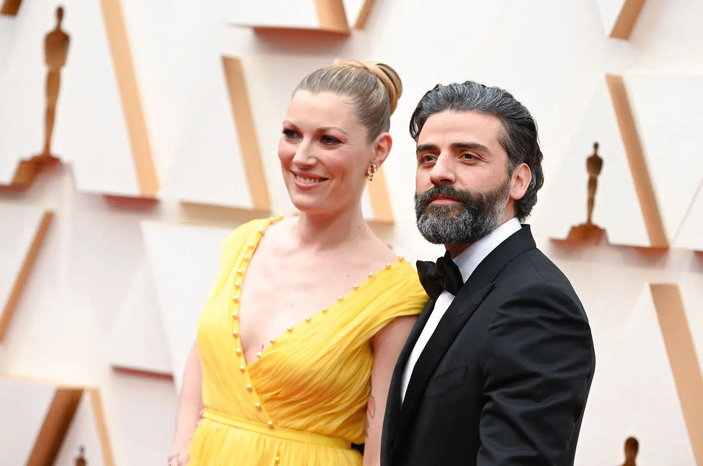 Elvira Lind og Oscar Isaac poserede ved Dolby Theatre i Hollywood under sidste års Oscar-fest. Elvira Lind var netop nedkommet med parrets andet barn.