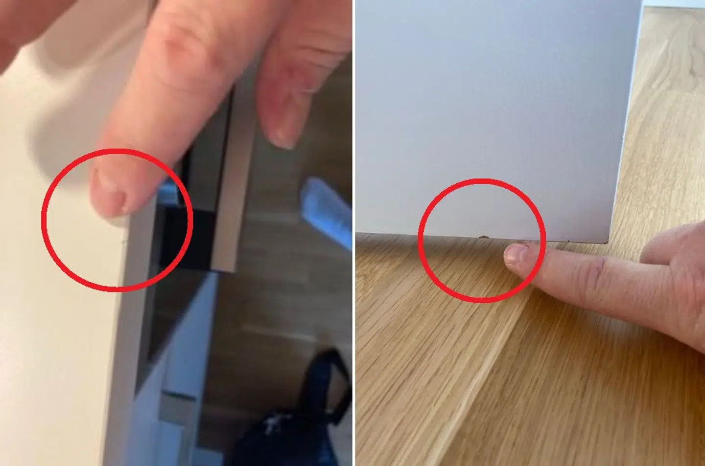 De to hakker/ridser betød, at to forskellige lejere skulle betale for en reperation af en bordplade og dør. De mener selv, at det er en del af uundgåelig slid og ælde ved brug af lejligheden. DEAS og HP Ejendomsservice kalder det mislighold.