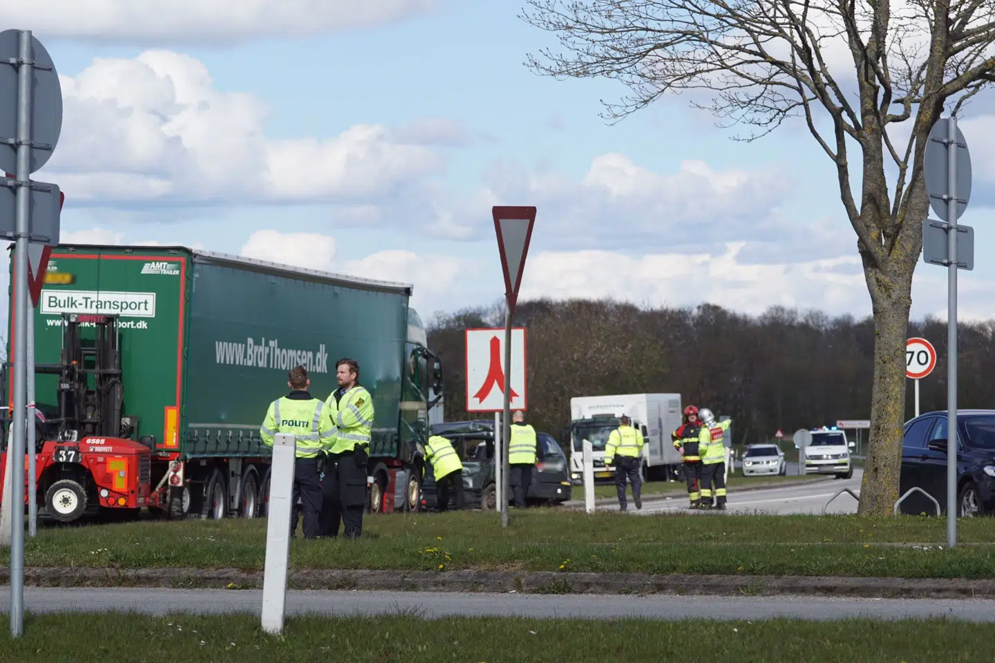 Det var i T-krydset ved Østergade og Ribevej, at ulykken skete.