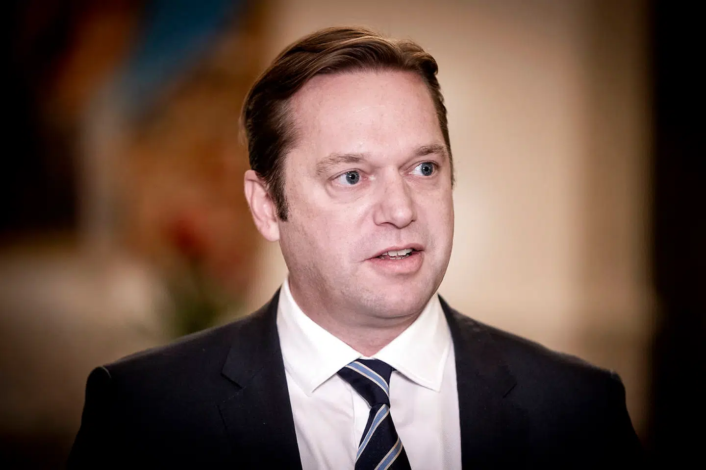 Forsvarsminister Trine Bramsen (S) er kaldt i samråd om forsvarets rolle i forbindelse med aflivningen af minkbesætninger, i Landstingssalen på Christiansborg, onsdag den 9. december 2020. Konservative Folkepartis Marcus Knuth før samrådet.. (Foto: Liselotte Sabroe/Ritzau Scanpix)
