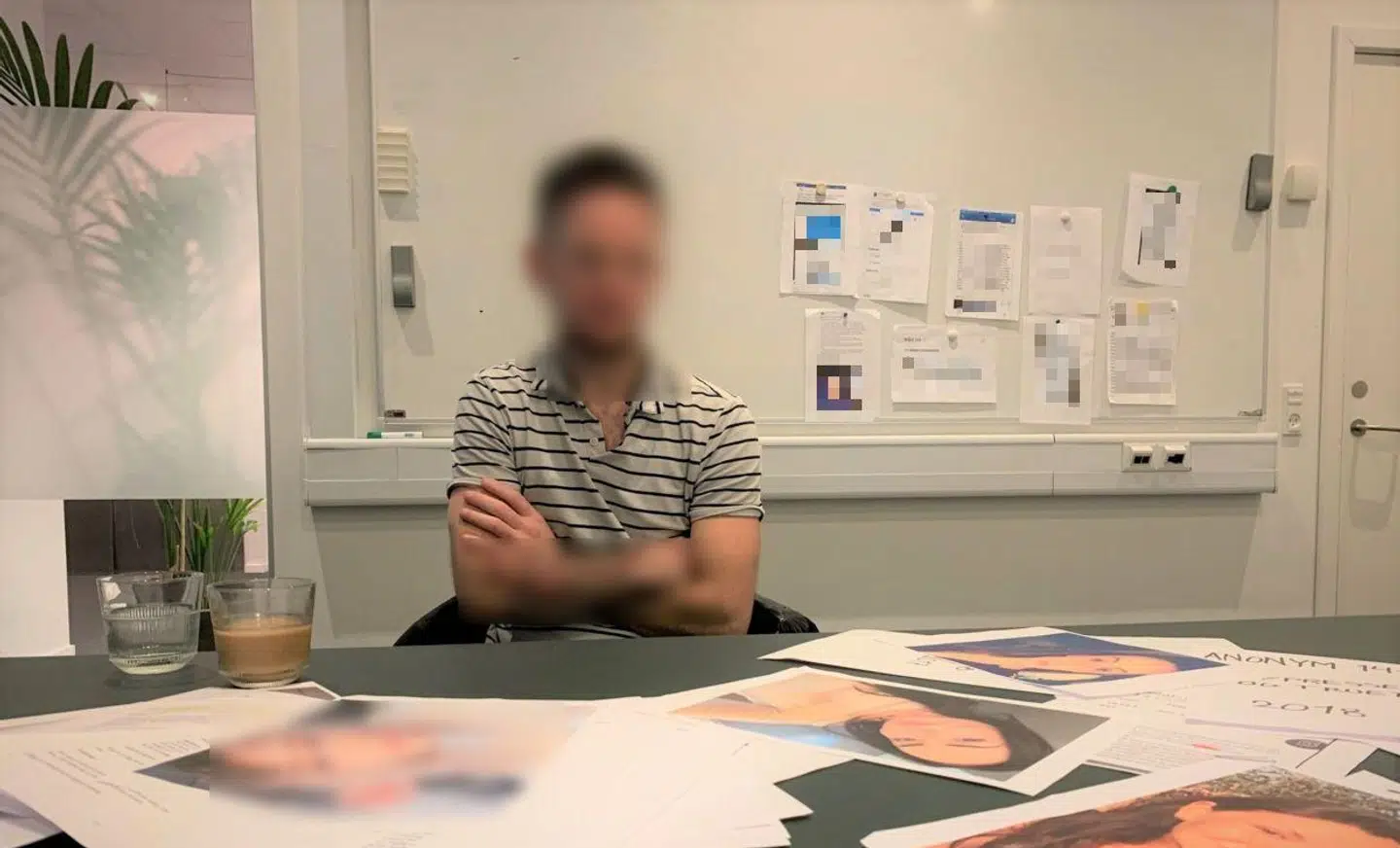 Her besøger manden B.T.s redaktionslokaler, da vi lavede et interview med ham.
