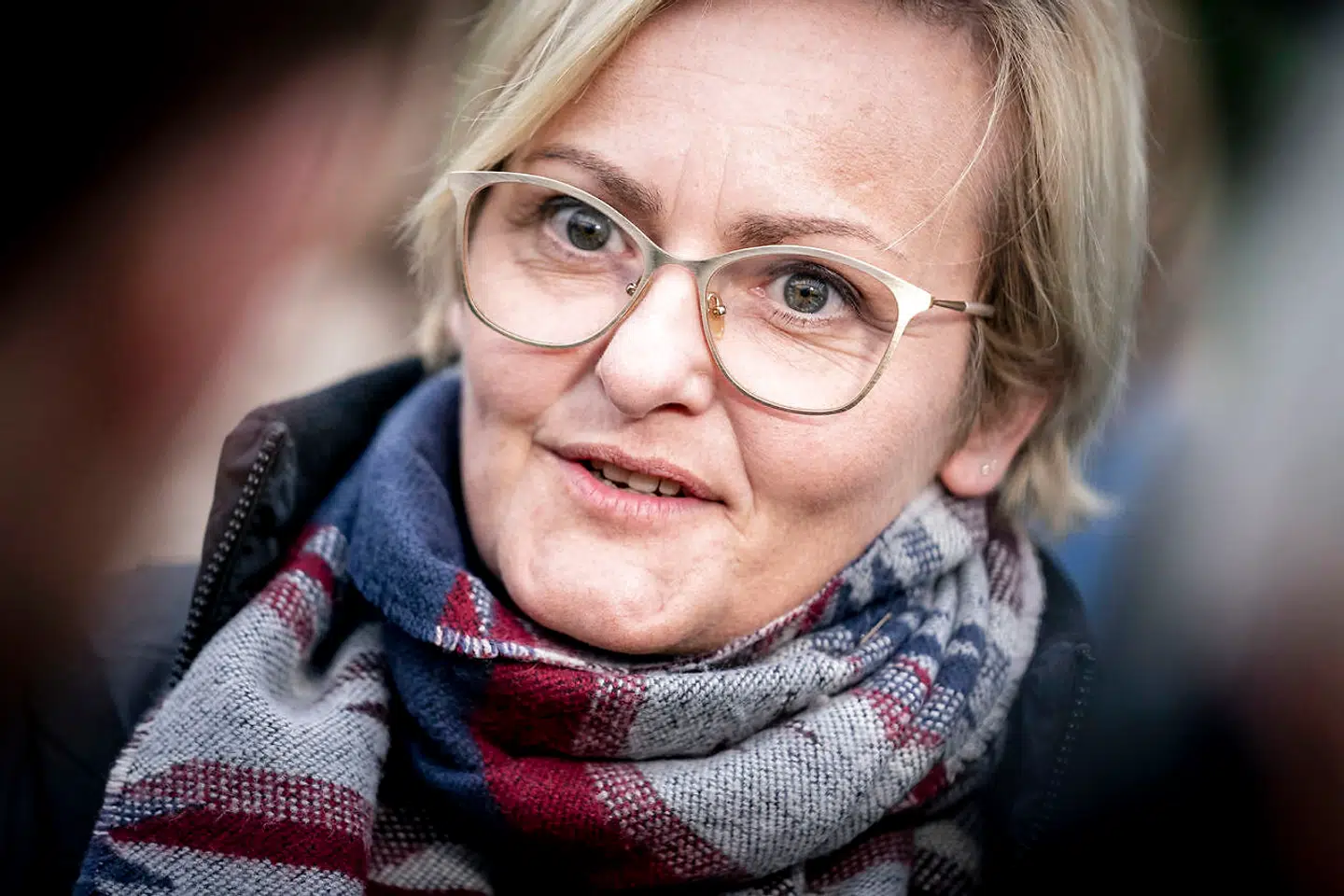 Børne- og undervisningsminister Pernille Rosenkrantz-Theil (S) efter offentliggørelse af Ungdomspanelets anbefalinger på Krogerup Højskole i Humlebæk onsdag den 12. maj 2021.