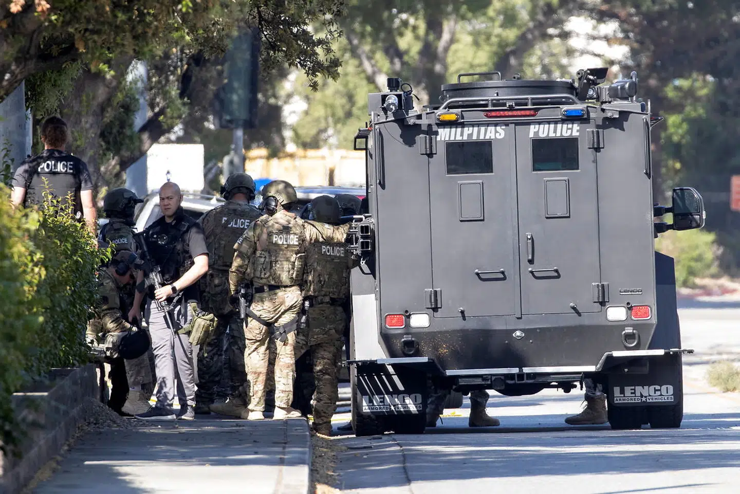 Police secure the scene of a mass shooting at a rail yard run by the Santa Clara Valley Transportation Authority in San Jose, California, U.S. May 26, 2021. REUTERS/Peter DaSilva
