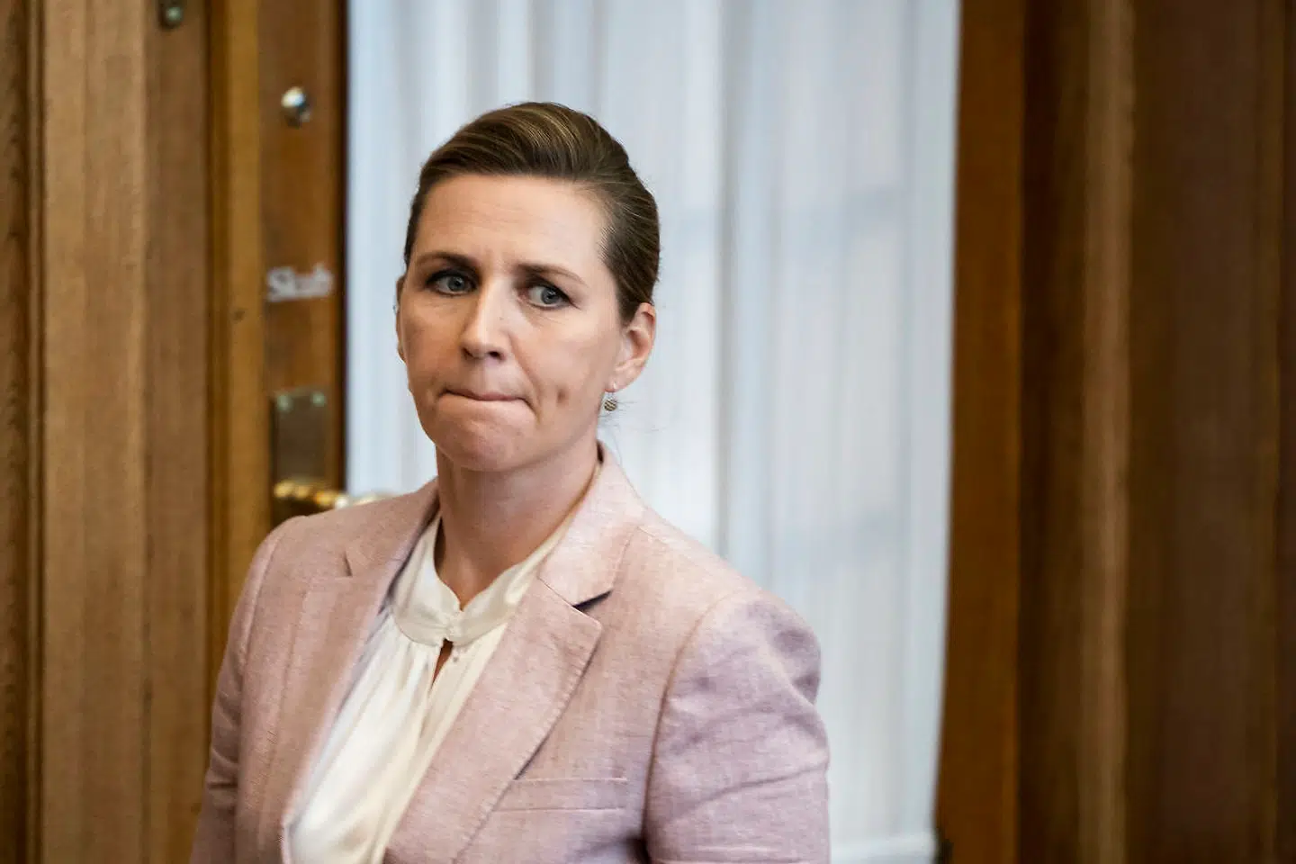 Statsminister Mette Frederiksen (S) under folketingets afslutningsdebat i folketingssalen onsdag.