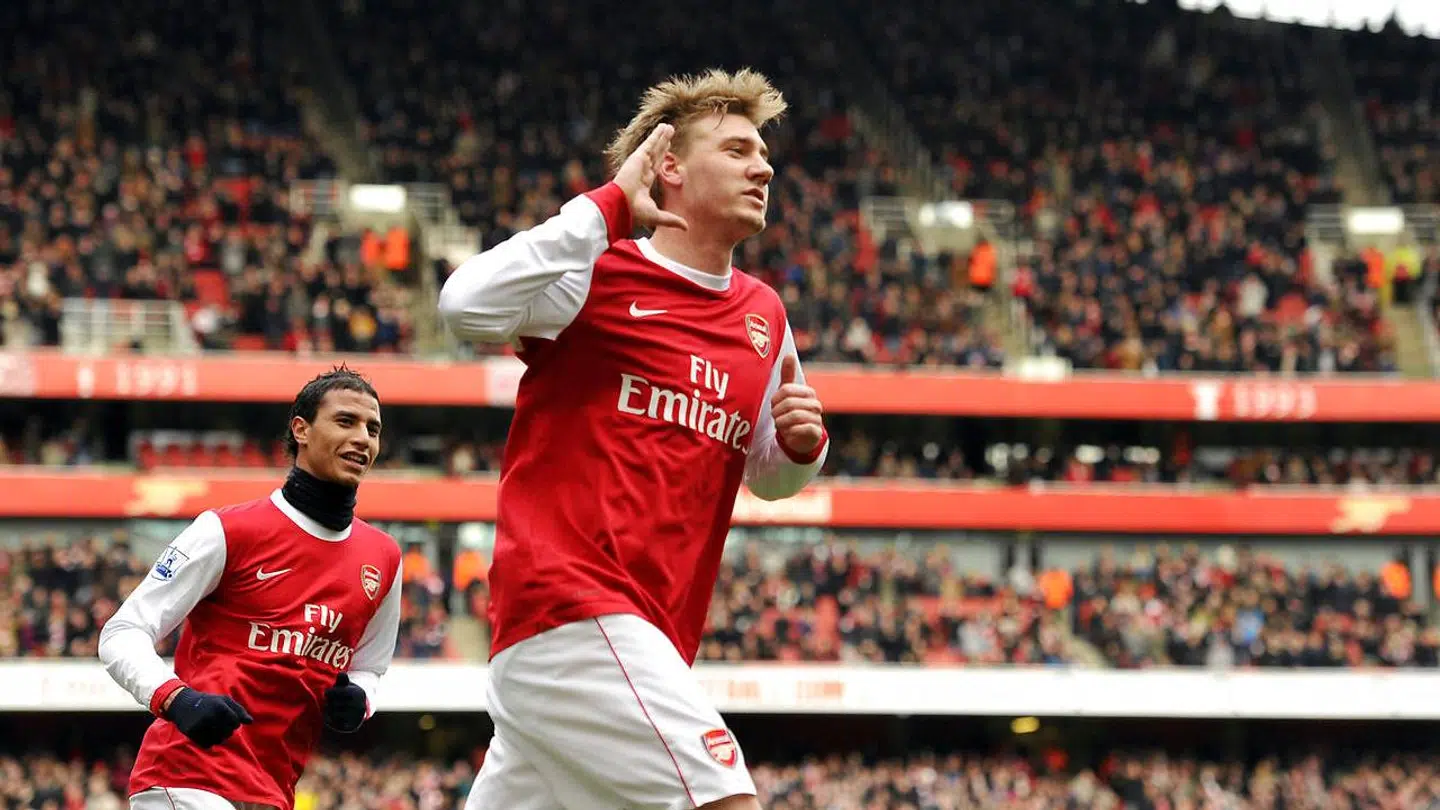 Nicklas Bendtner spillede i Arsenal fra 2005 til 2014.